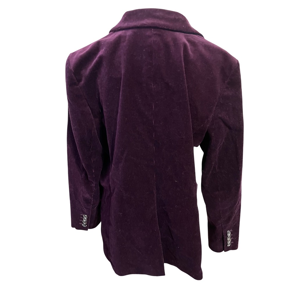 Talbots Womens Purple Corduroy Blazer Jacket Size 12 Deep Plum Cotton Stretch - Picture 2 of 8